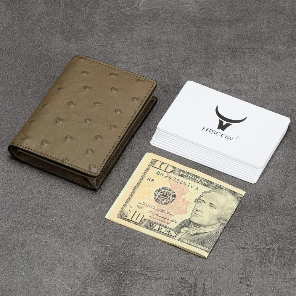 Women's Elephant Gray Classy Matte Genuine Leather Wallets Credit Card Holder